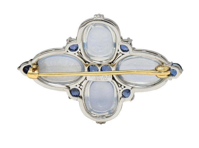 Louis Comfort Tiffany and Art Deco Sapphire Moonstone Platinum