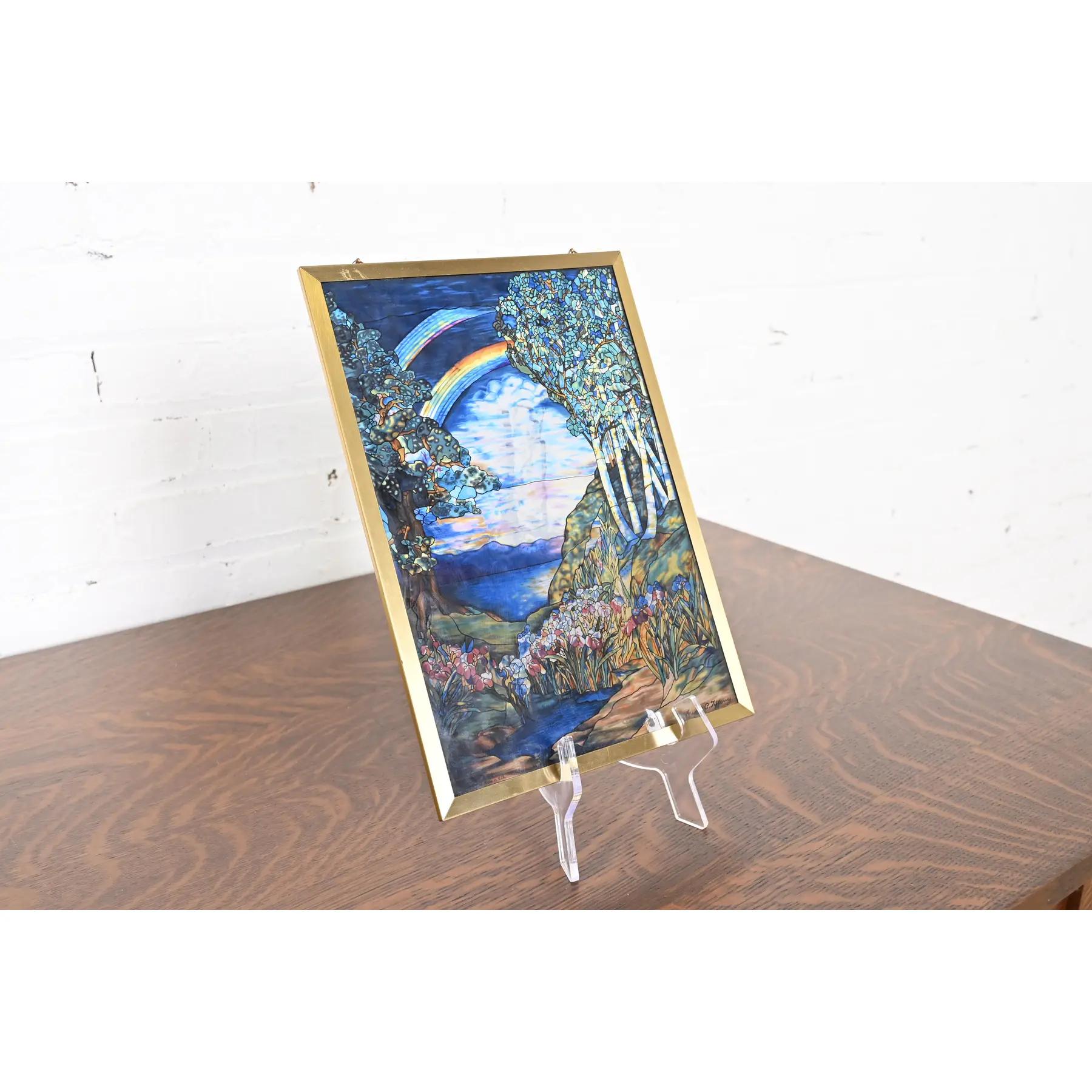 American Louis Comfort Tiffany Double Rainbow Stained Glass Suncatcher