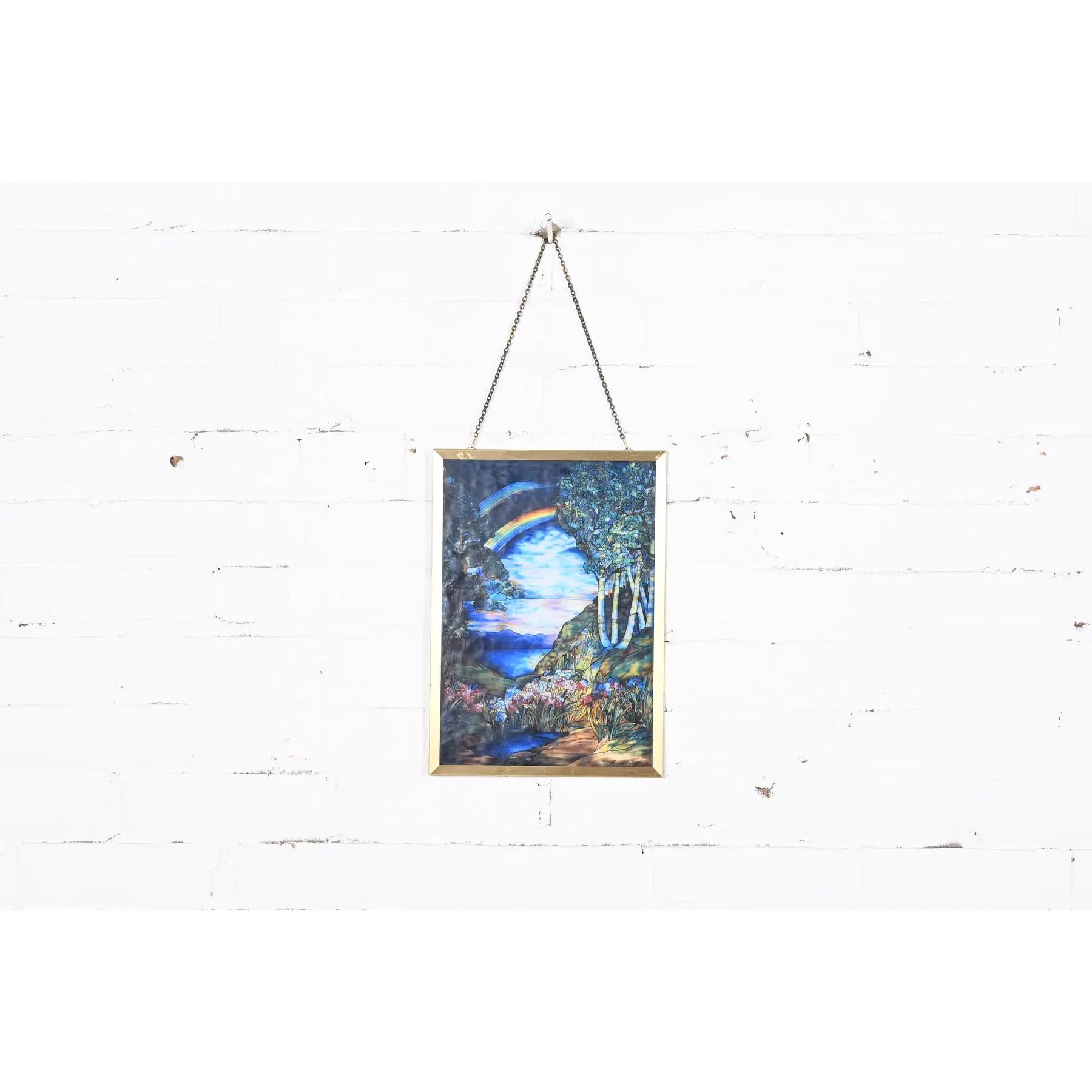 Louis Comfort Tiffany Double Rainbow Stained Glass Suncatcher 2