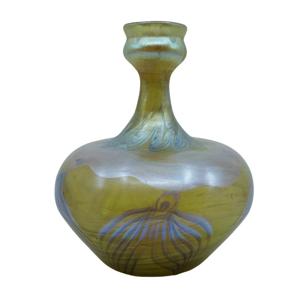 Louis Comfort Tiffany Early Decorated Favrile Art Glass Vase LCT 1894