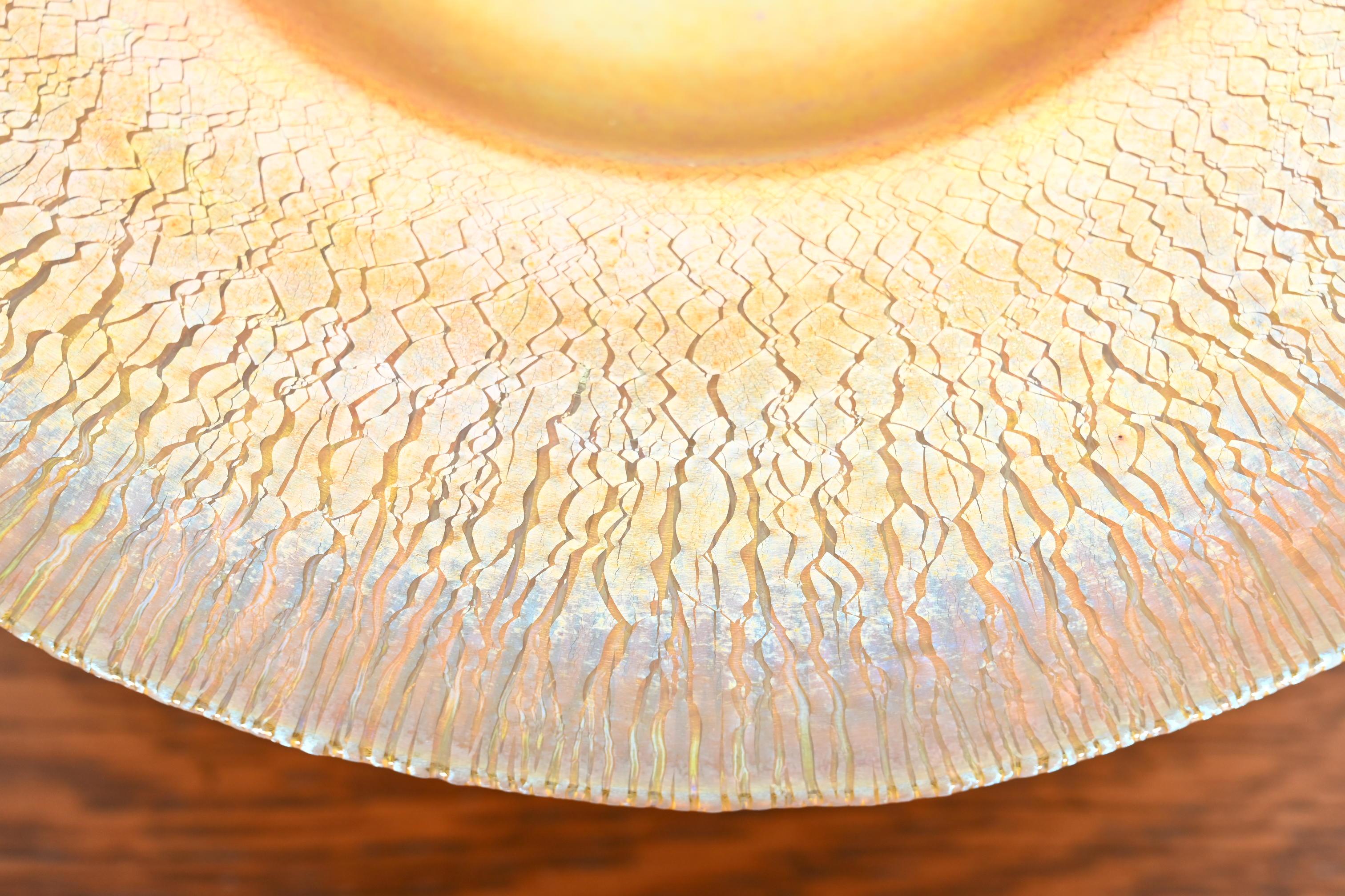Verre d'art Plat ou bol à pieds Louis Comfort Tiffany Favrile Art Glass