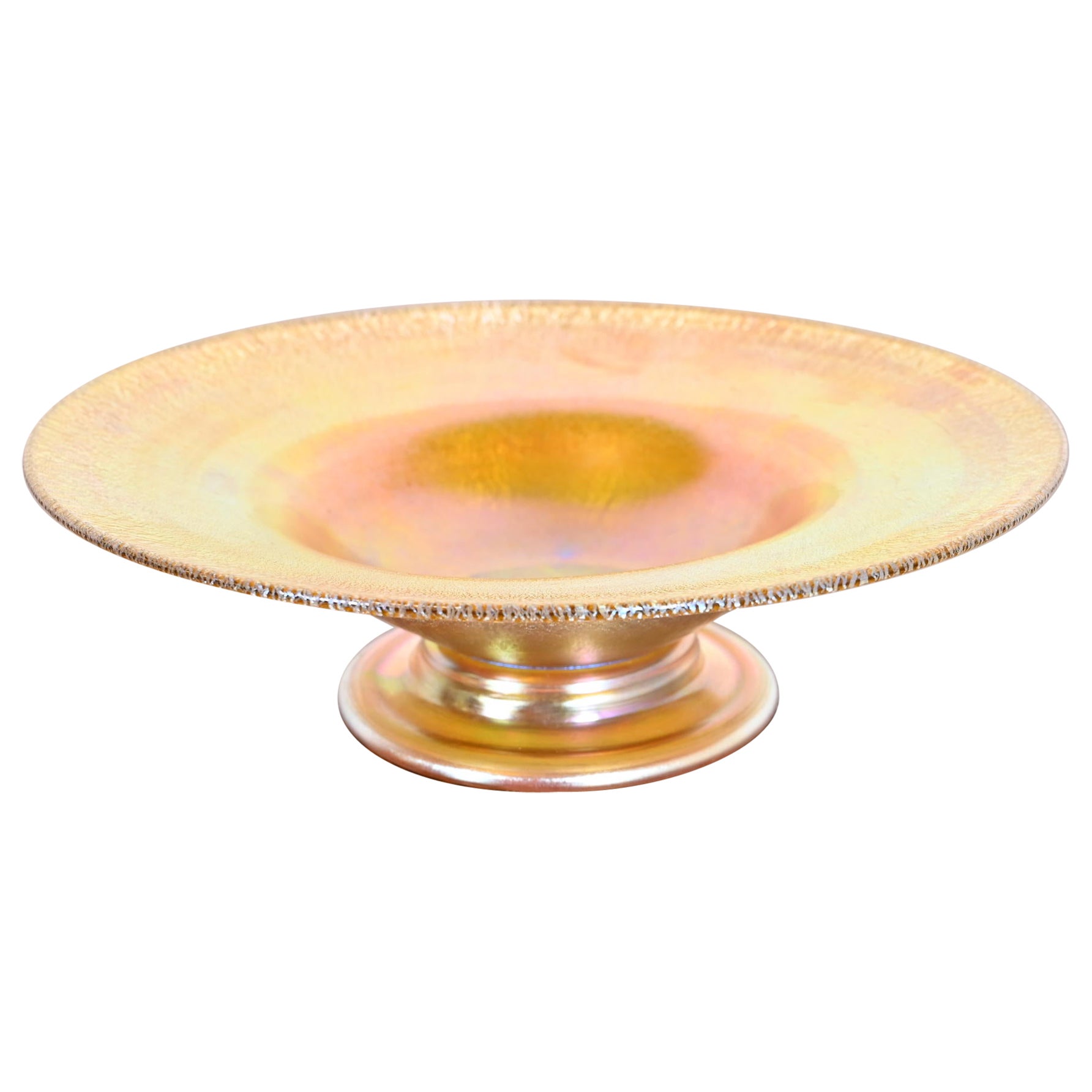 Louis Comfort Tiffany Favrile Art Glass Footed Dish or Bowl