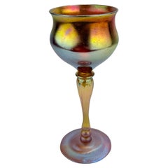 Louis Comfort Tiffany, Favrile-Kunstglaskelch aus Favrile, LCT, markiert