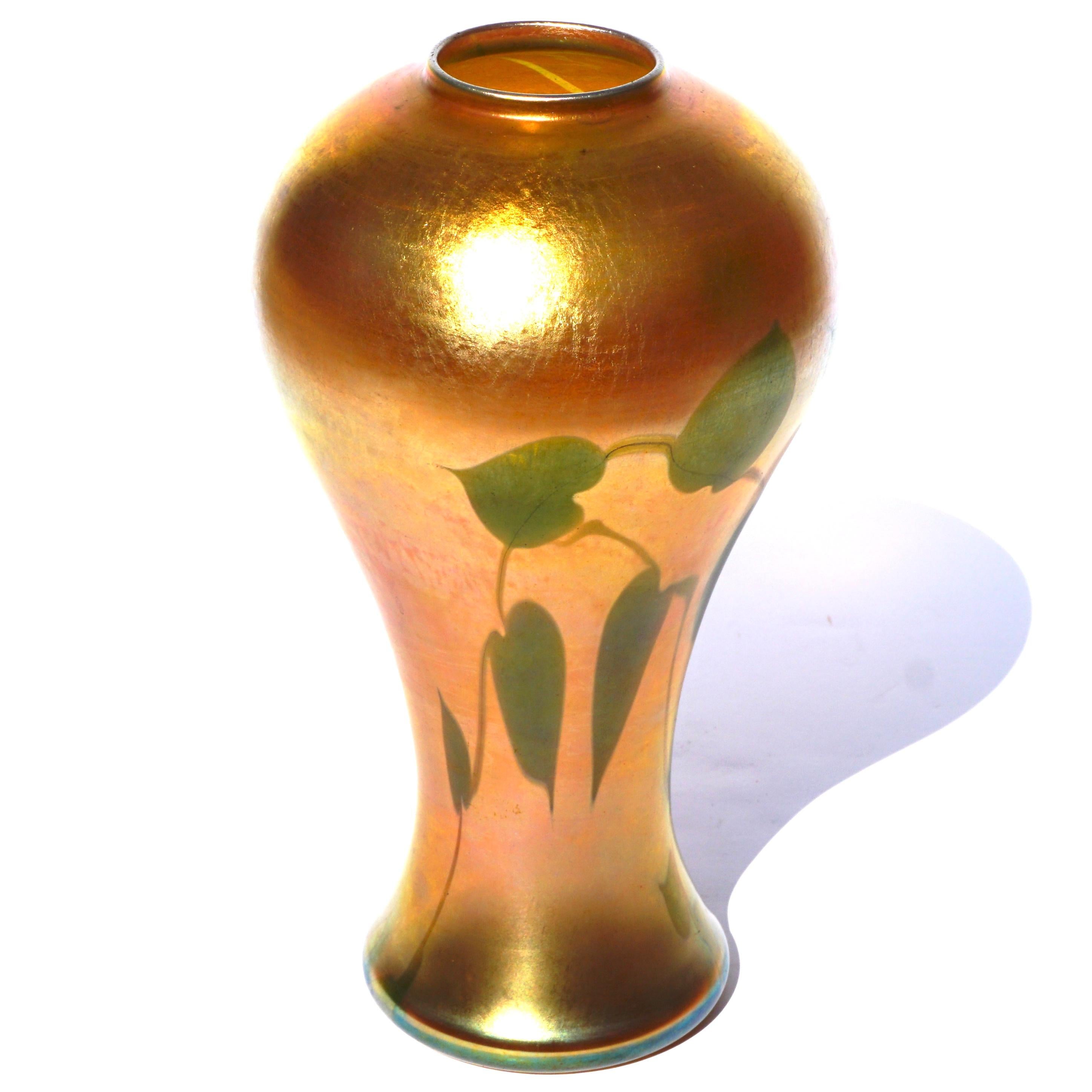 Art Nouveau Louis Comfort Tiffany Favrile Hearts and Vines Vase