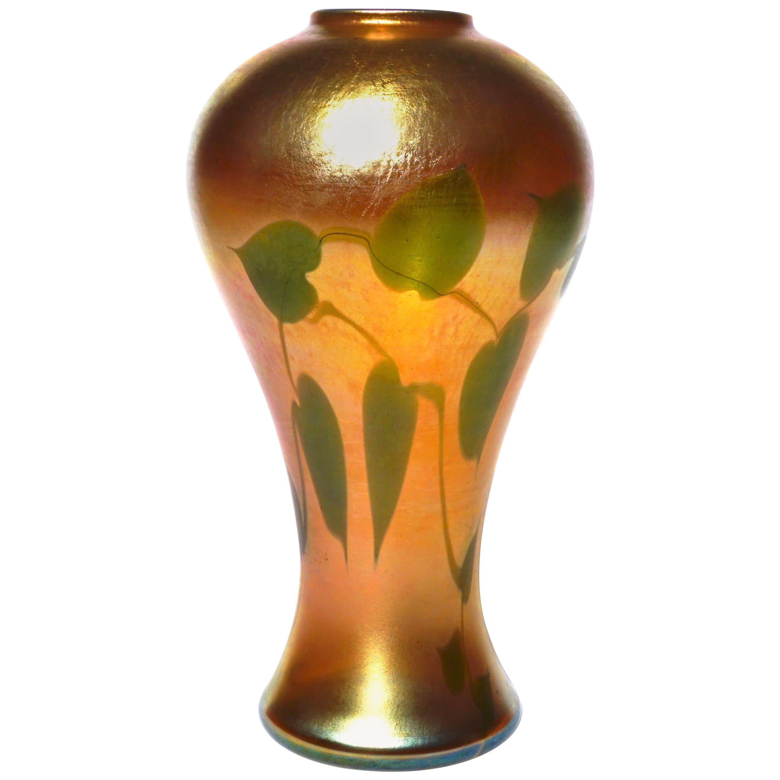 Louis Comfort Tiffany Favrile Hearts and Vines Vase