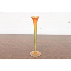 Louis Comfort Tiffany Favrile Iridescent Art Glass Bud Vase