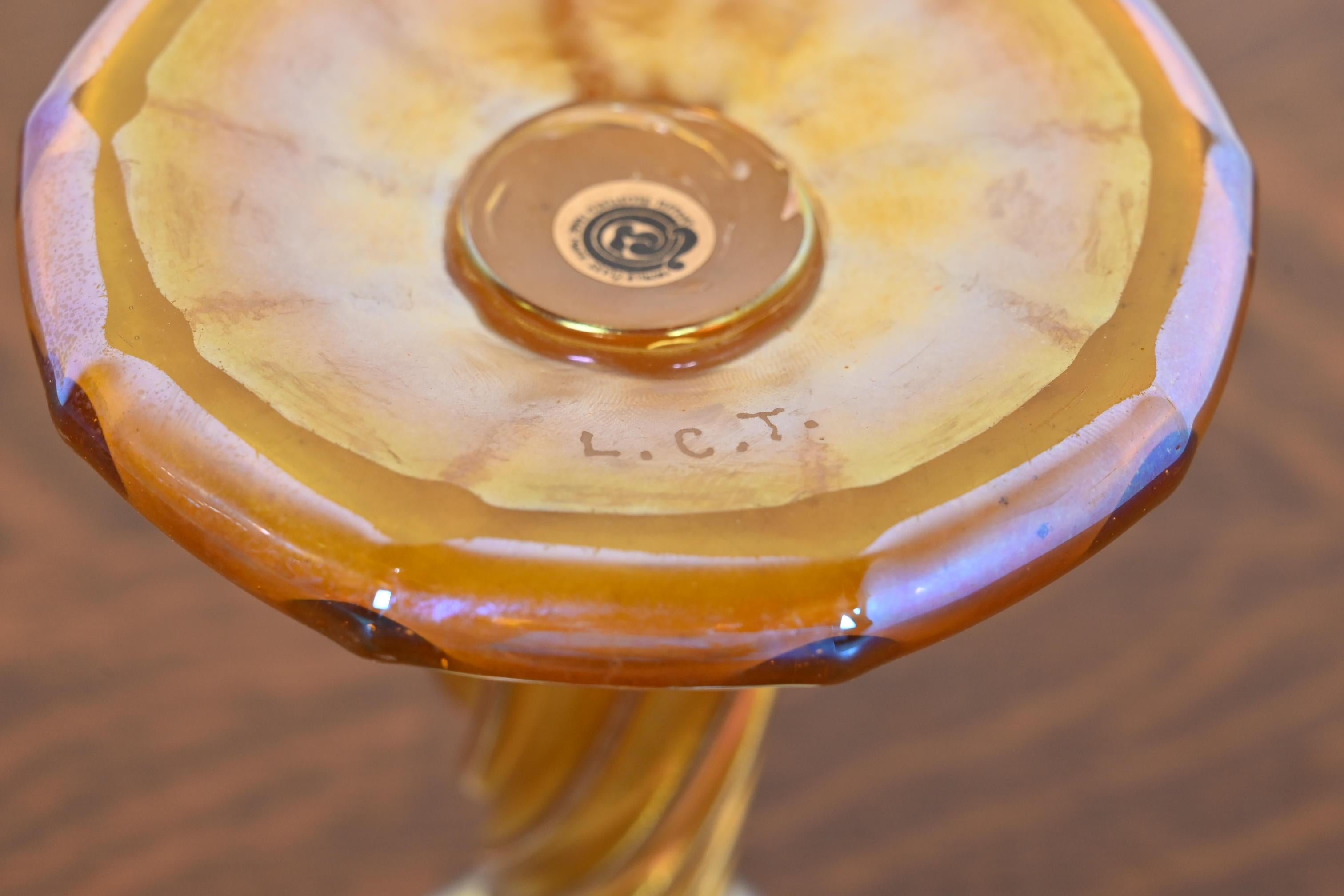 Candelabro de vidrio artístico iridiscente Favrile de Louis Comfort Tiffany en venta 4