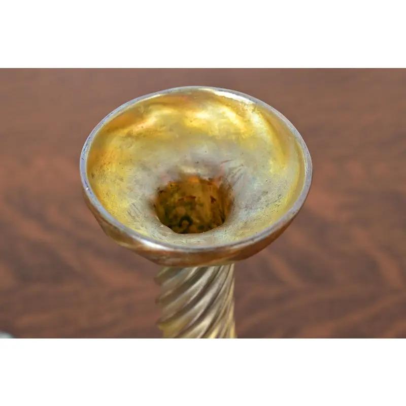 Candelieri in vetro artistico Louis Comfort Tiffany Favrile Iridescente, coppia in vendita 1