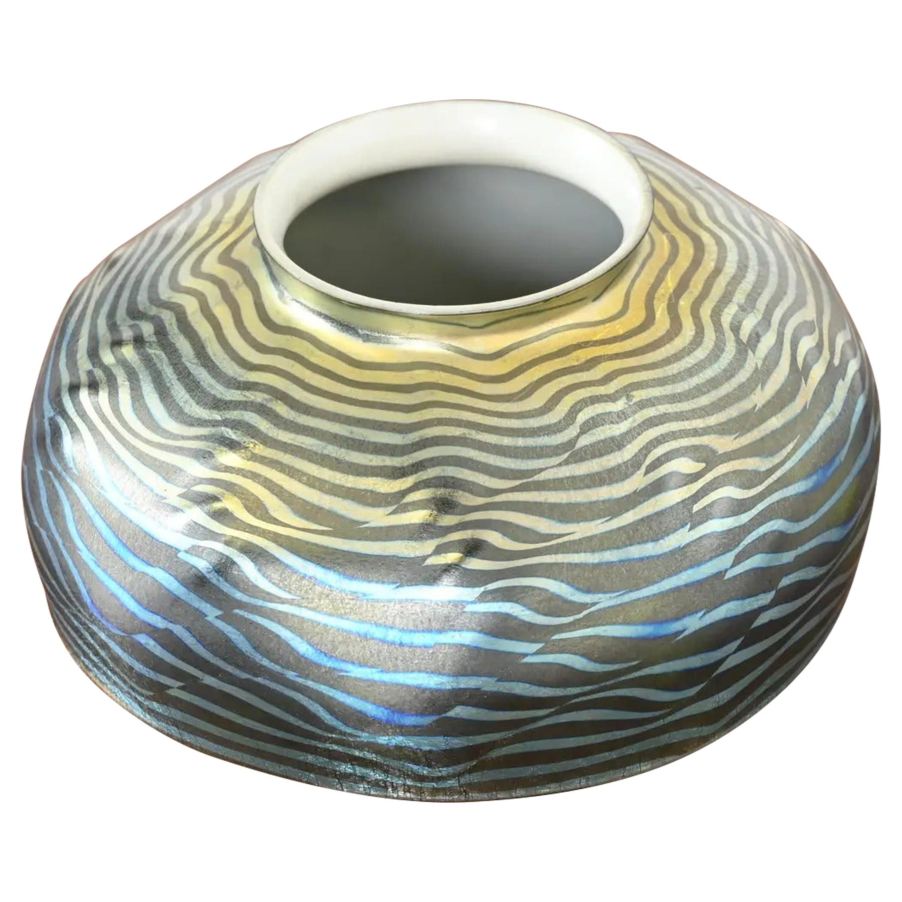 Paralume in vetro artistico cangiante Damascena di Louis Comfort Tiffany