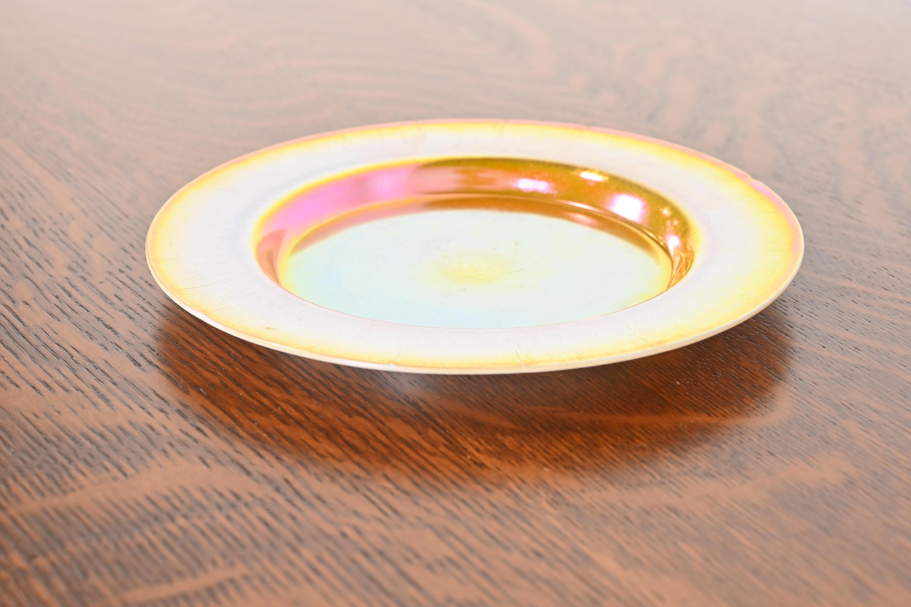 American Louis Comfort Tiffany Favrile Iridescent Art Glass Plate