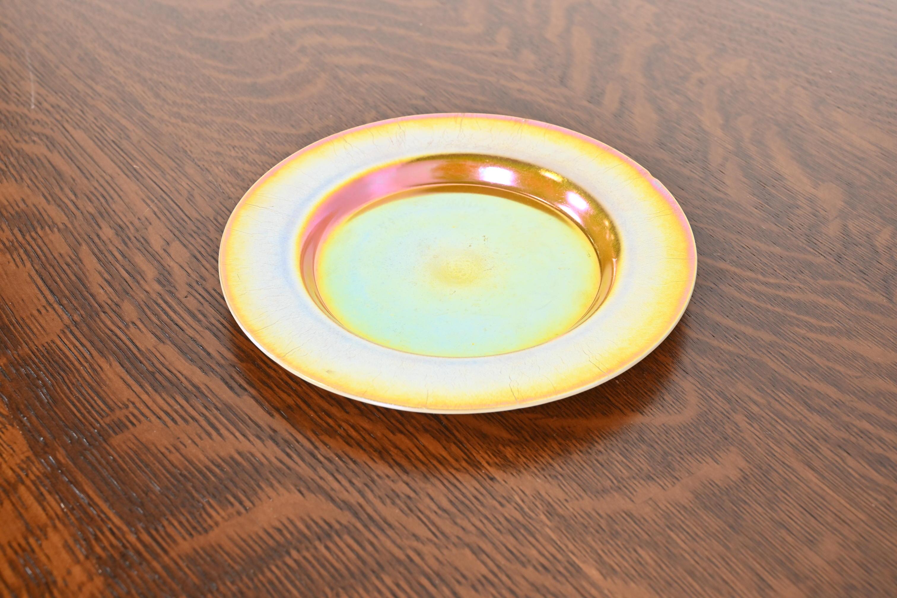 Louis Comfort Tiffany Favrile Iridescent Art Glass Plate 1