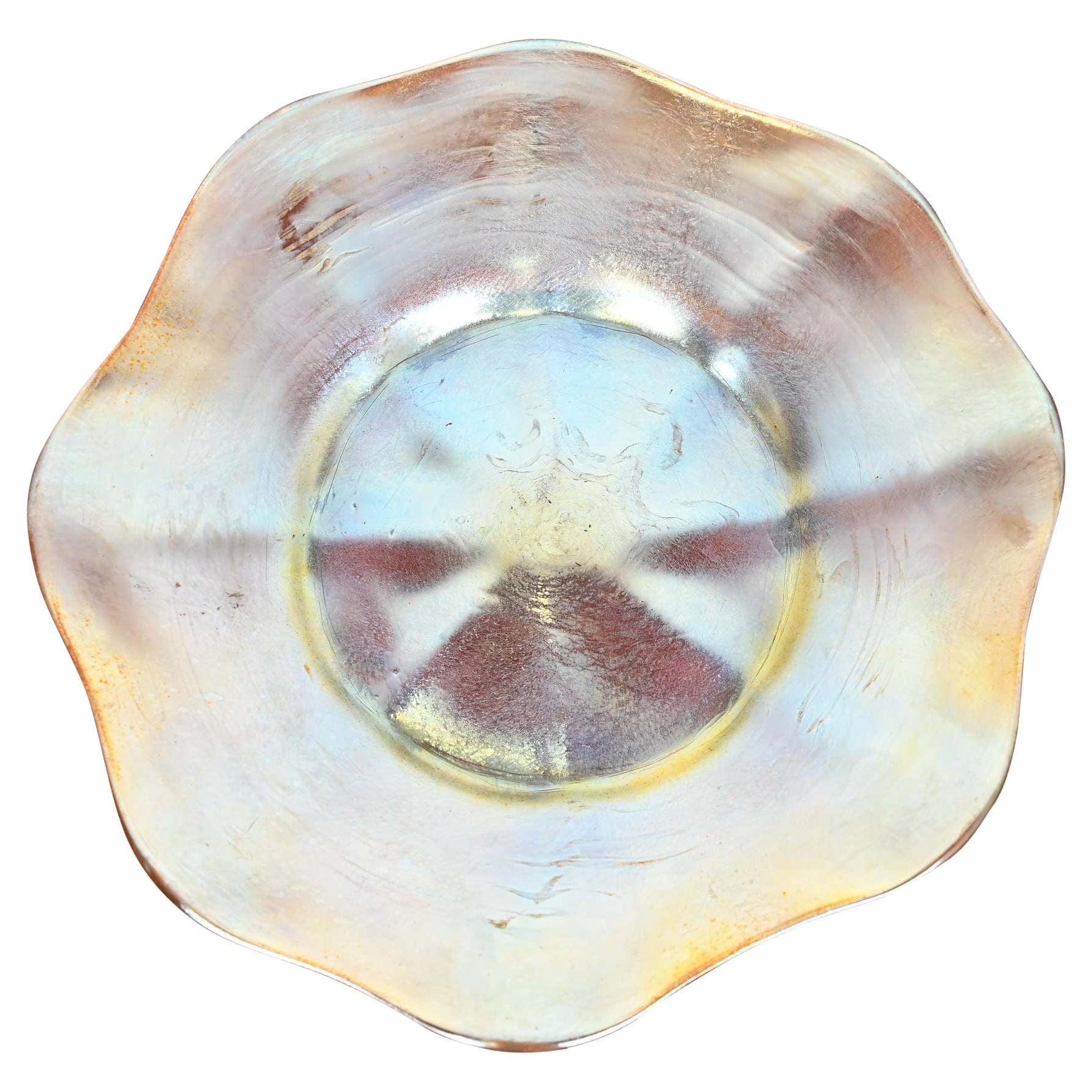 Louis Comfort Tiffany Favrile Iridescent Art Glass Plate