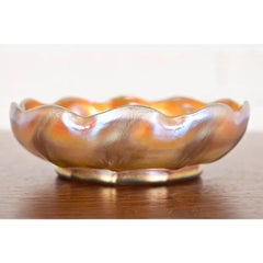 Louis Comfort Tiffany Favrile Iridescent Art Glass Scalloped Bowl