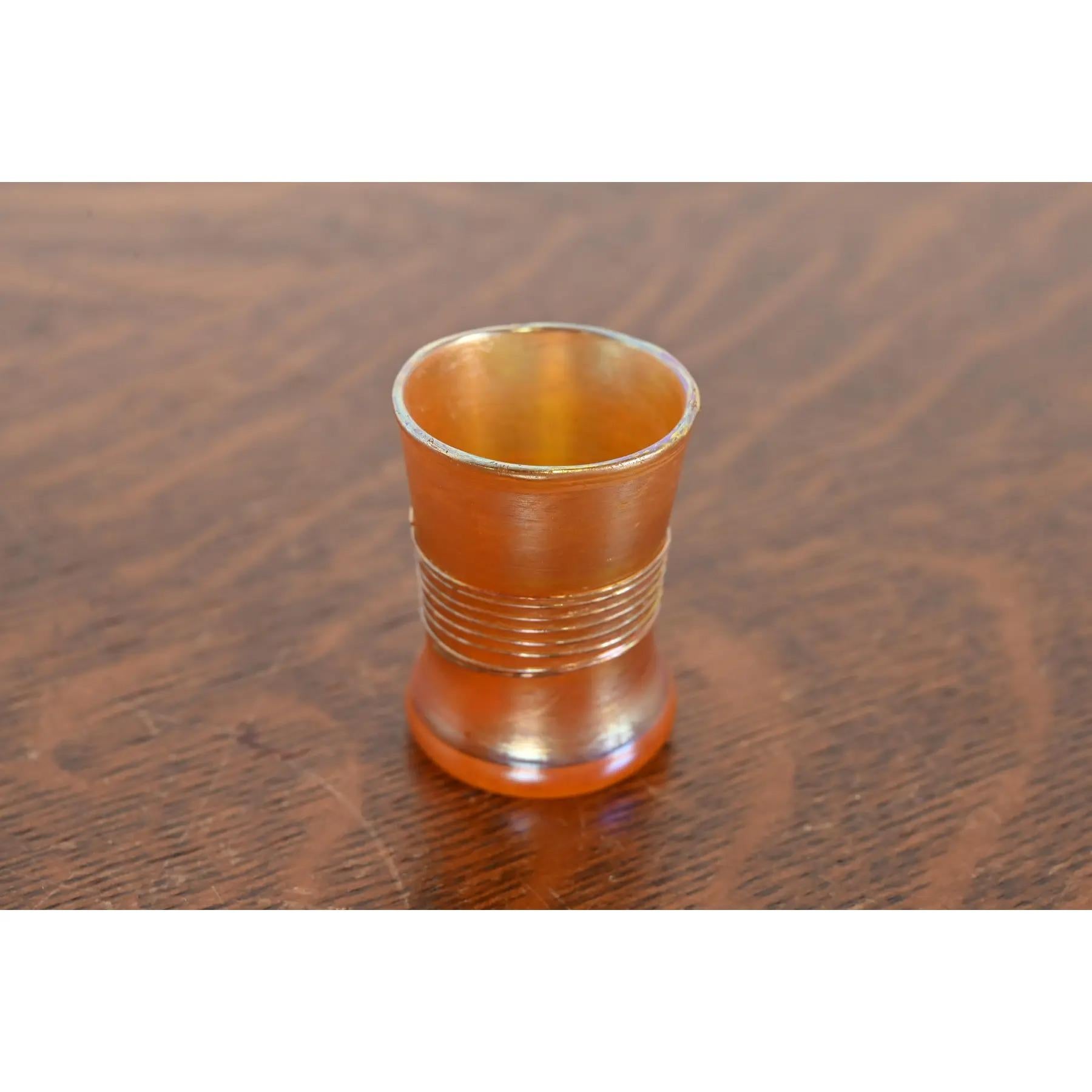 Américain Louis Comfort Tiffany Favrile Iridescent Art Glass Toothpick Holder or Cordial en vente