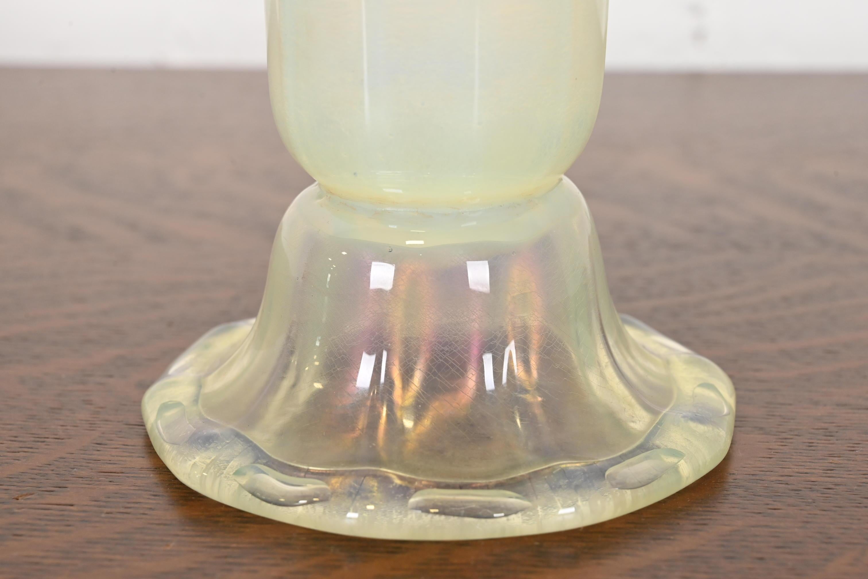 Louis Comfort Tiffany Favrile Opalescent Art Glass Tall Vase 2
