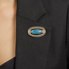 Louis Comfort Tiffany for Tiffany & Co. Black Opal Brooch