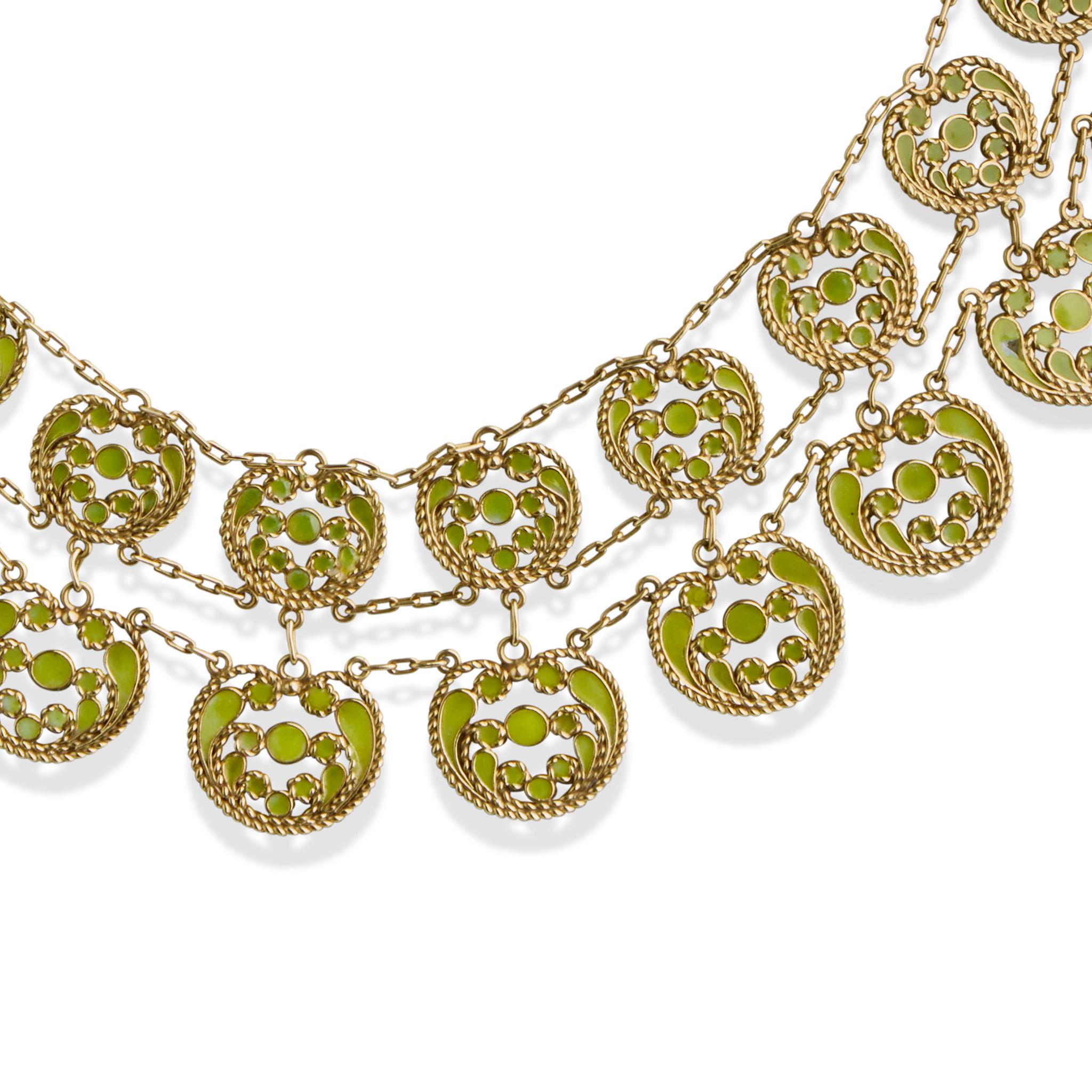 Louis Comfort Tiffany for Tiffany & Co. Enamel Necklace en vente 1