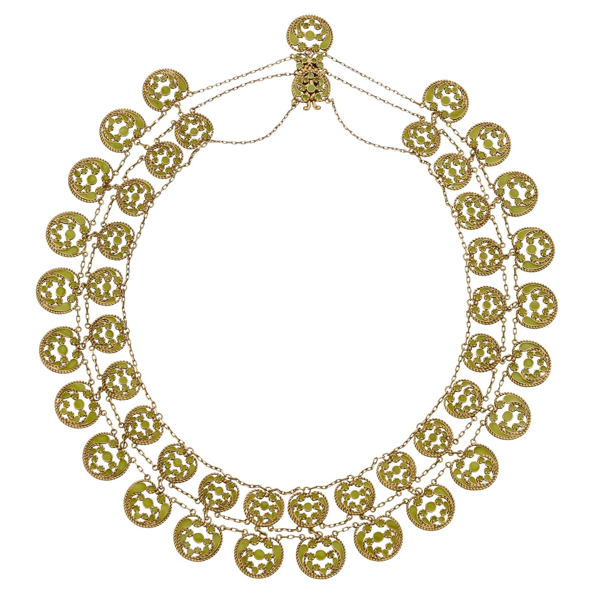 Louis Comfort Tiffany for Tiffany & Co. Enamel Necklace