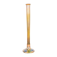 Piantana in bronzo doré smaltato di Louis Comfort Tiffany Furnaces, anni '20