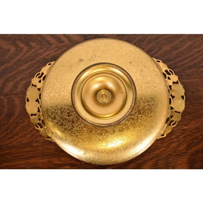 Louis Comfort Tiffany Furnaces Favrile Bronze Doré Footed Centerpiece Bowl im Angebot 4