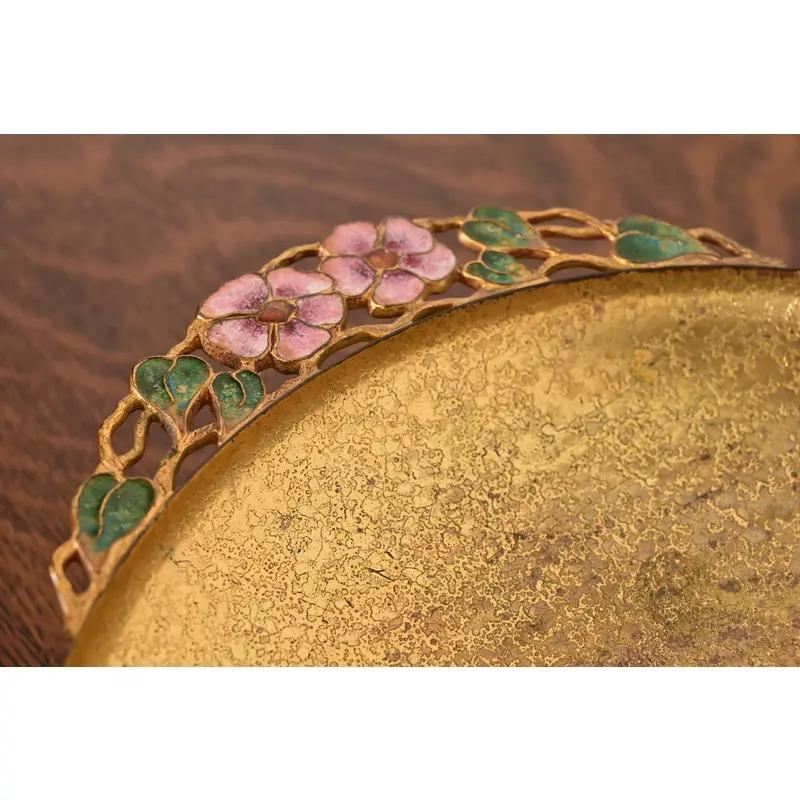 Louis Comfort Tiffany Furnaces Favrile Bronze Doré Footed Centerpiece Bowl (Frühes 20. Jahrhundert) im Angebot