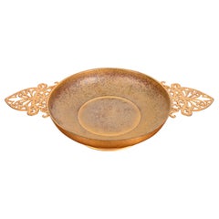 Louis Comfort Tiffany Furnaces Favrile Bronze Doré Griff Centerpiece Schale