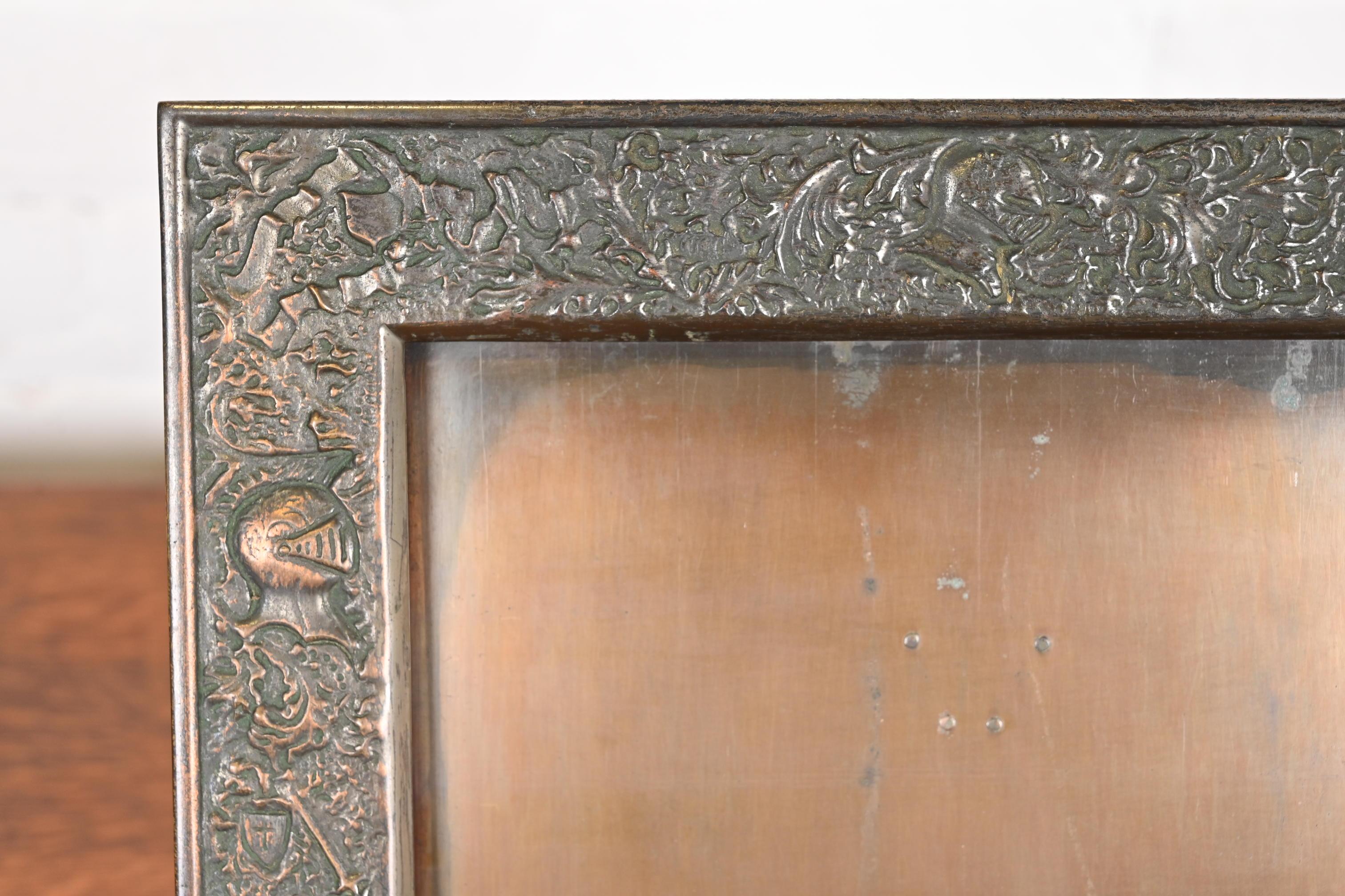 Louis Comfort Tiffany Furnaces Large Bronze Picture Frame, 1920s For Sale 1