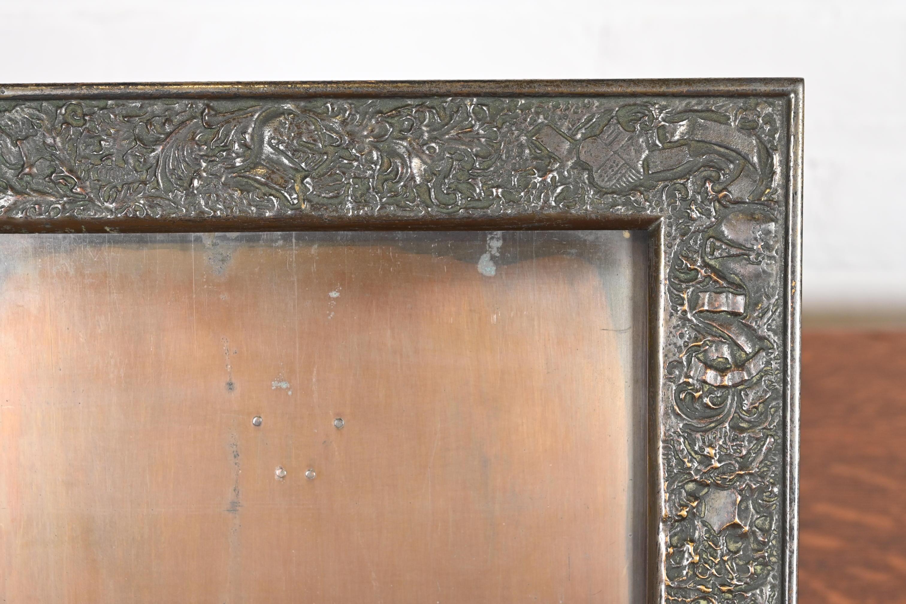 Louis Comfort Tiffany Furnaces Large Bronze Picture Frame, 1920s For Sale 3