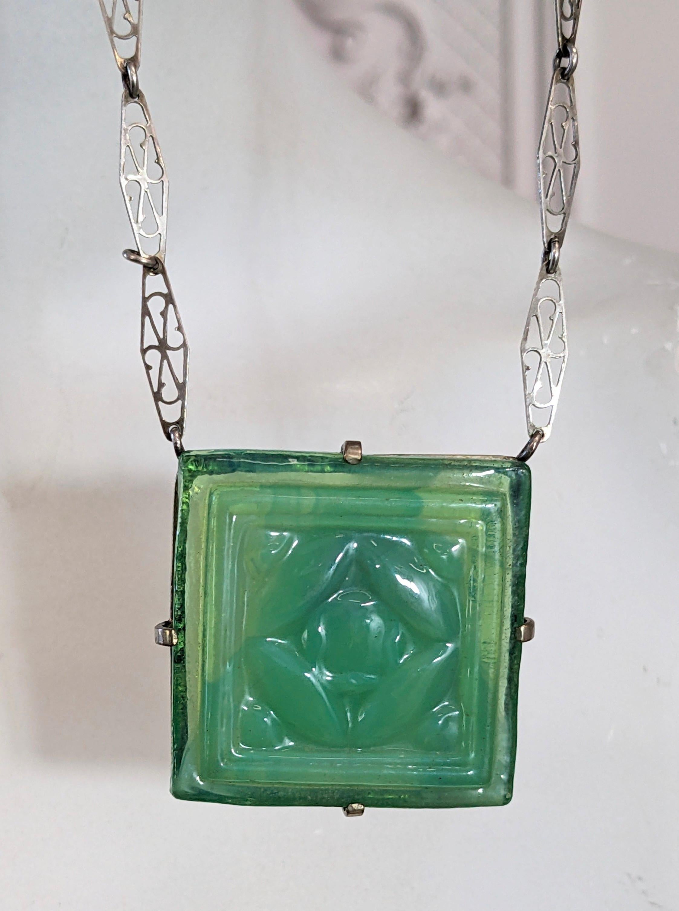 Louis Comfort Tiffany Glass Tile Arts and Crafts Pendant For Sale 5