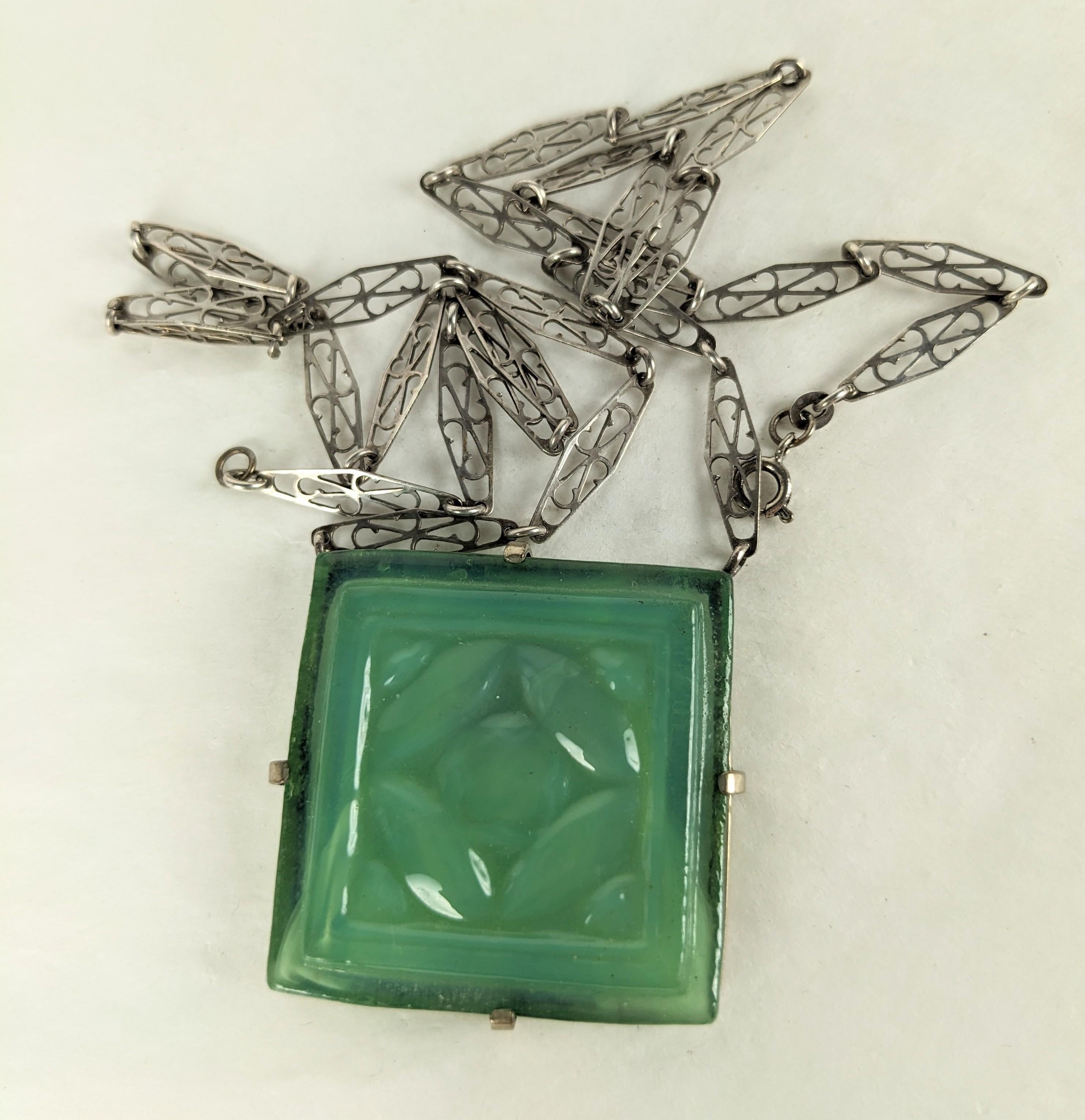 Louis Comfort Tiffany Glass Tile Arts and Crafts Pendant In Good Condition For Sale In Riverdale, NY