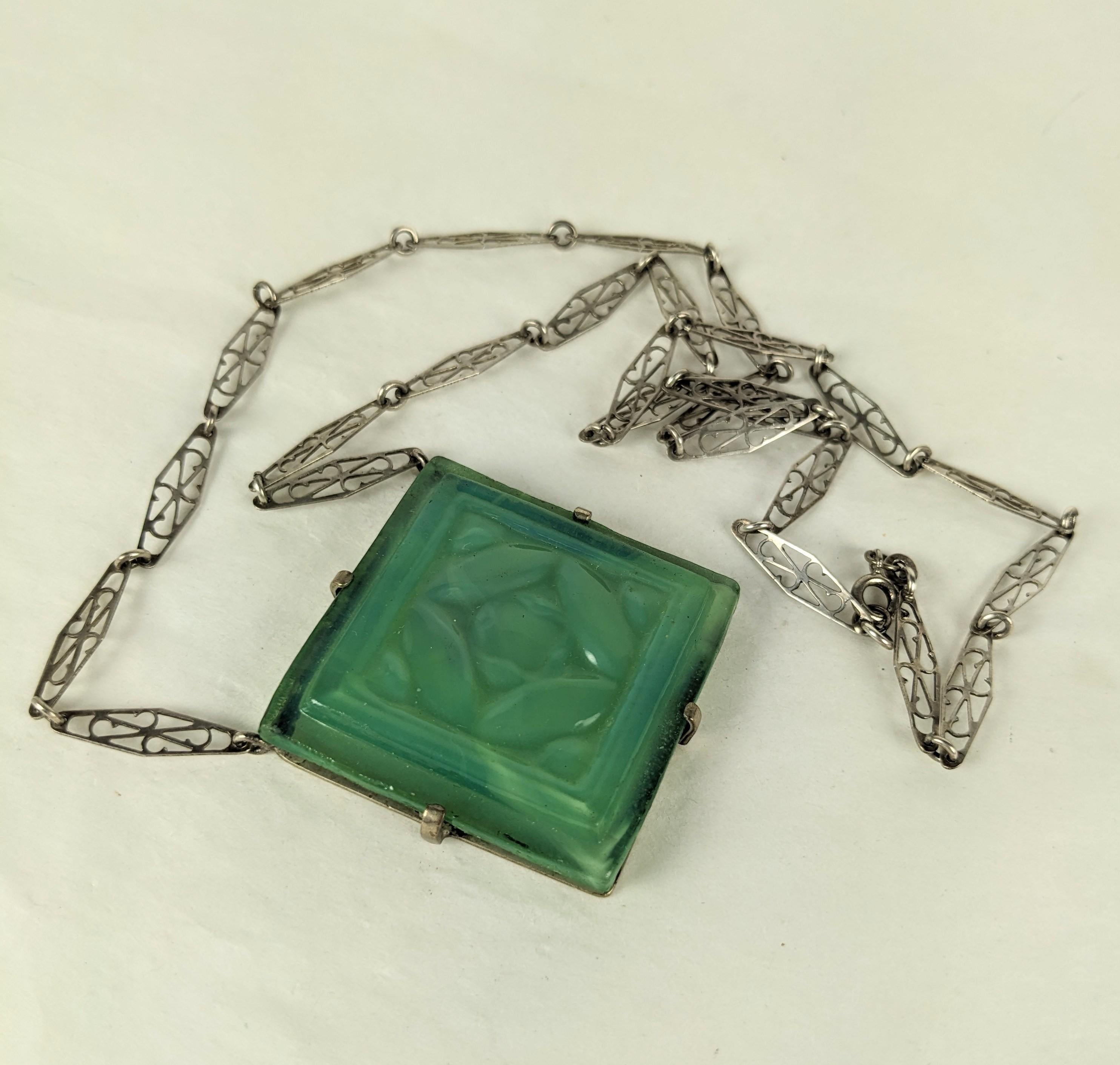 Louis Comfort Tiffany Glass Tile Arts and Crafts Pendant For Sale 1