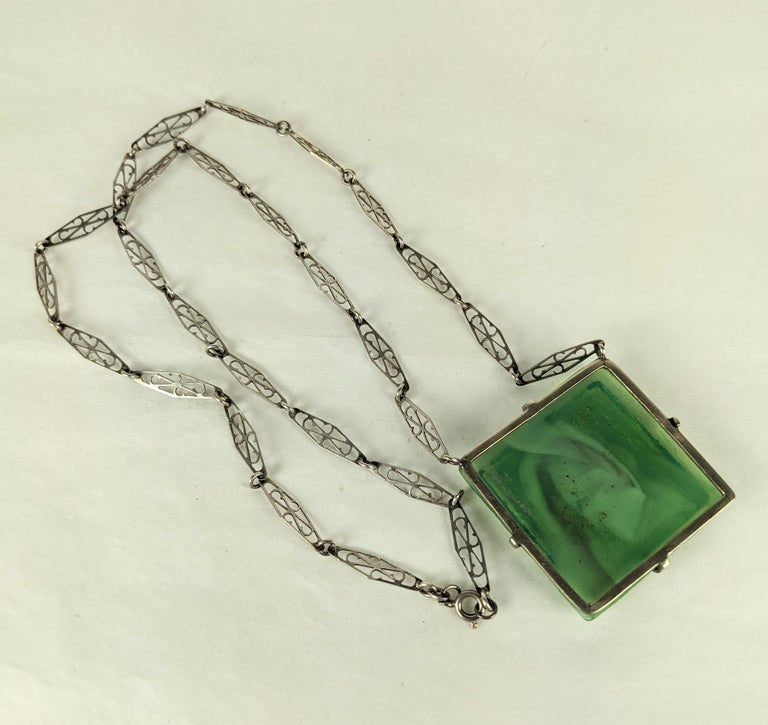 Louis Comfort Tiffany Glass Tile Arts and Crafts Pendant For Sale