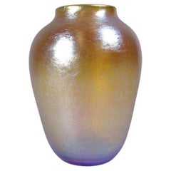 Louis Comfort Tiffany Gold Favrile Art Glass Cabinet Vase, LCT, circa 1898