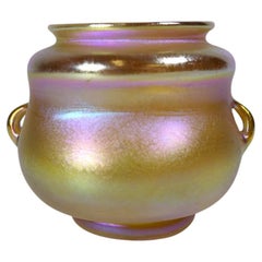 Louis Comfort Tiffany Gold Favrile Art Glass Cabinet Vase, LCT, circa 1906