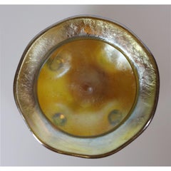 Louis Comfort Tiffany Gold Favrile Art Glass "Cauldron" Salt, LCT circa 1910