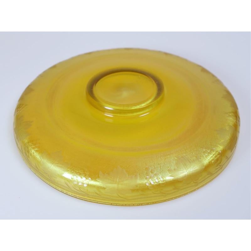 Louis Comfort Tiffany Gold Favrile Art Glass Etched 
