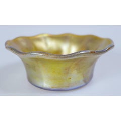 Louis Comfort Tiffany Gold Favrile Art Glass "Flared" Dish, LCT circa 1920