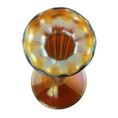 Louis Comfort Tiffany Gold Favrile Art Glass Floriform Pedestal Vase