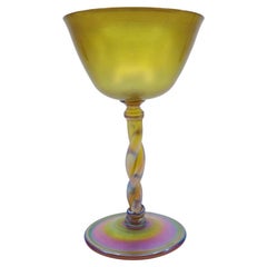 Louis Comfort Tiffany Gold Favrile Art Glass Goblet - LCT 1910