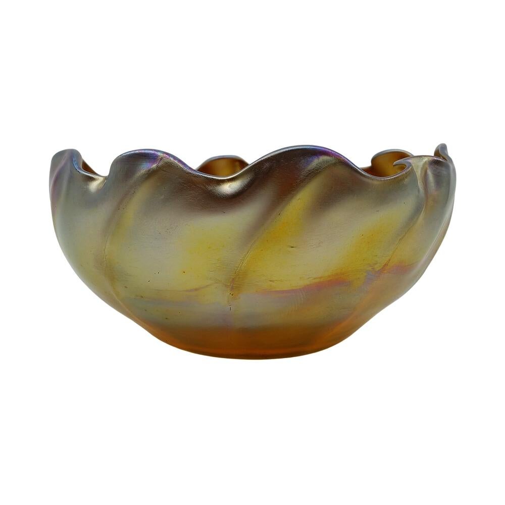 Fired Louis Comfort Tiffany Gold Favrile Art Glass 