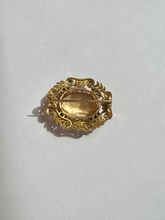 Louis Comfort Tiffany Gold Topaz Diamond Enamel Brooch