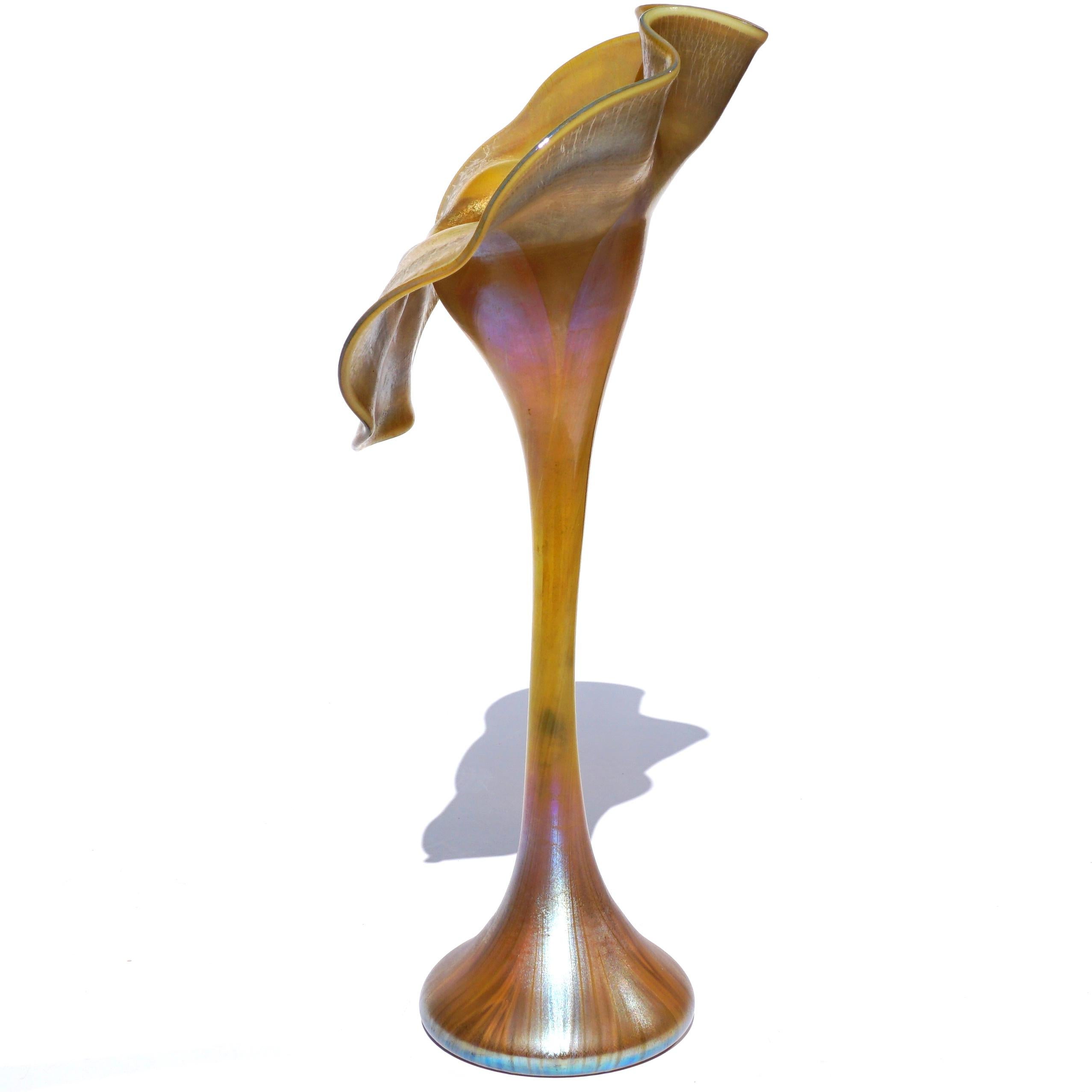 American Louis Comfort Tiffany Jack In The Pulpit Favrile Vase For Sale