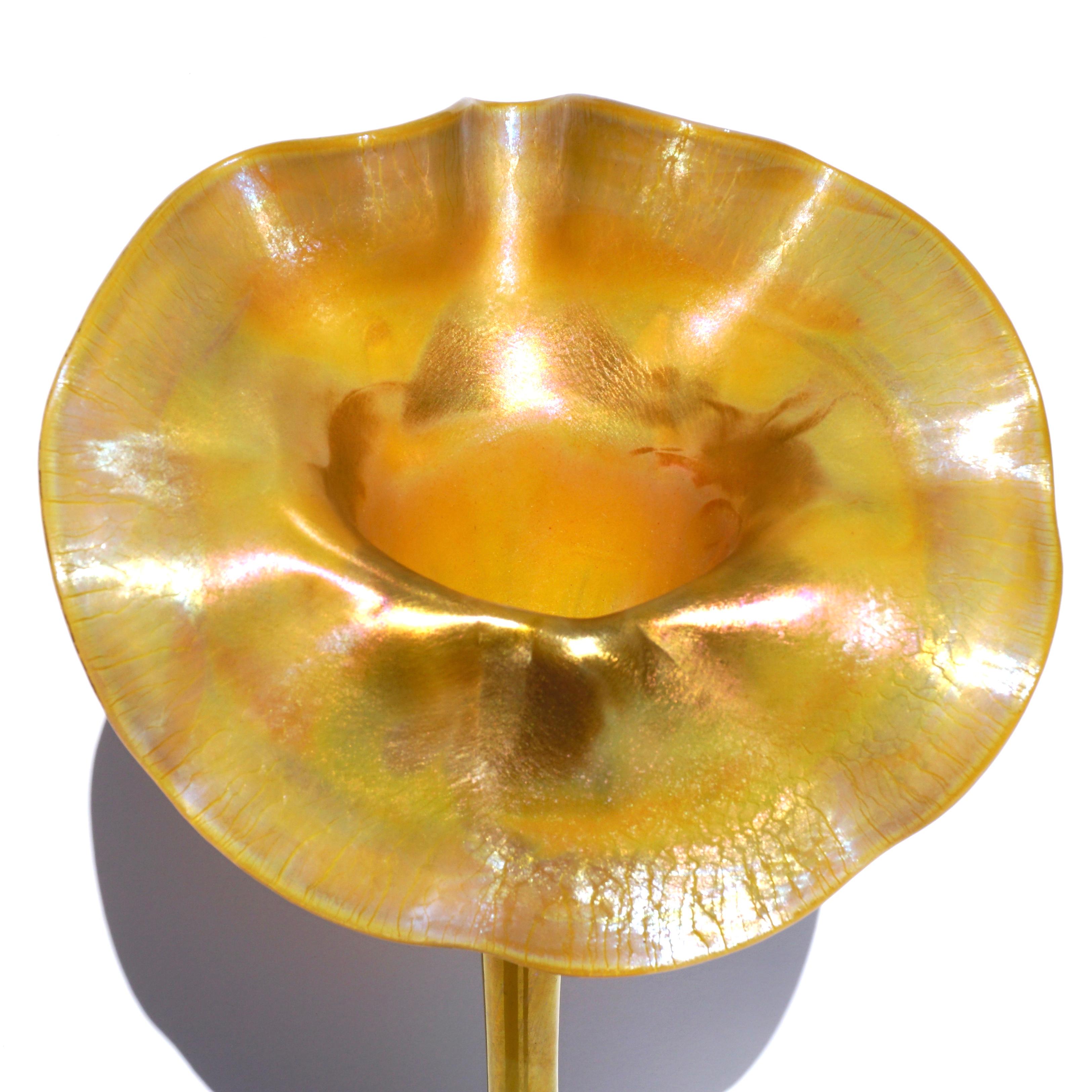 Late 19th Century Louis Comfort Tiffany Jack In The Pulpit Favrile Vase For Sale