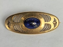 Louis Comfort Tiffany Lapis Arts and Crafts Brooch