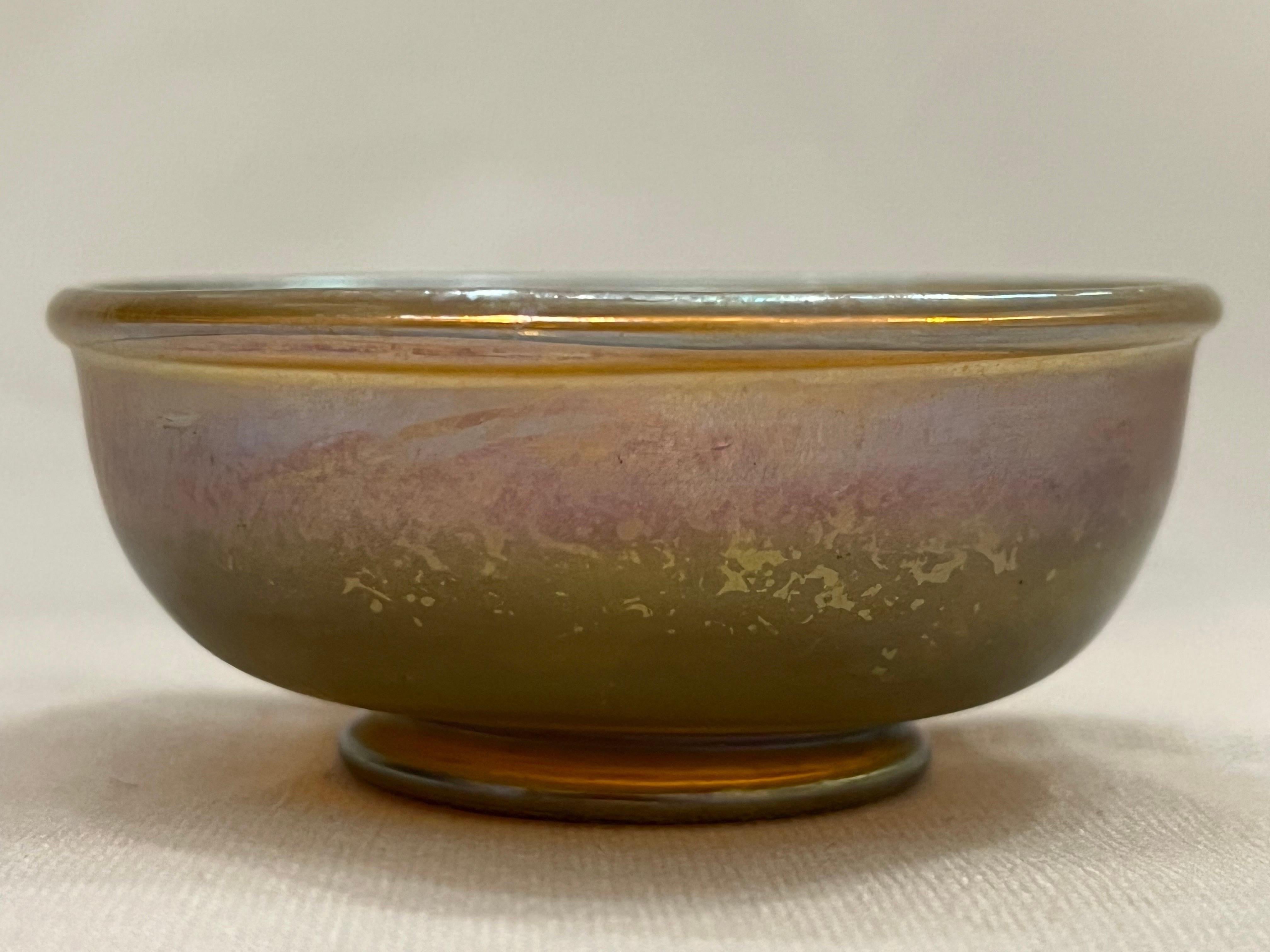 Louis Comfort Tiffany LCT Favrile Glass Antique Bowl Signed Marked Circa 1910 8