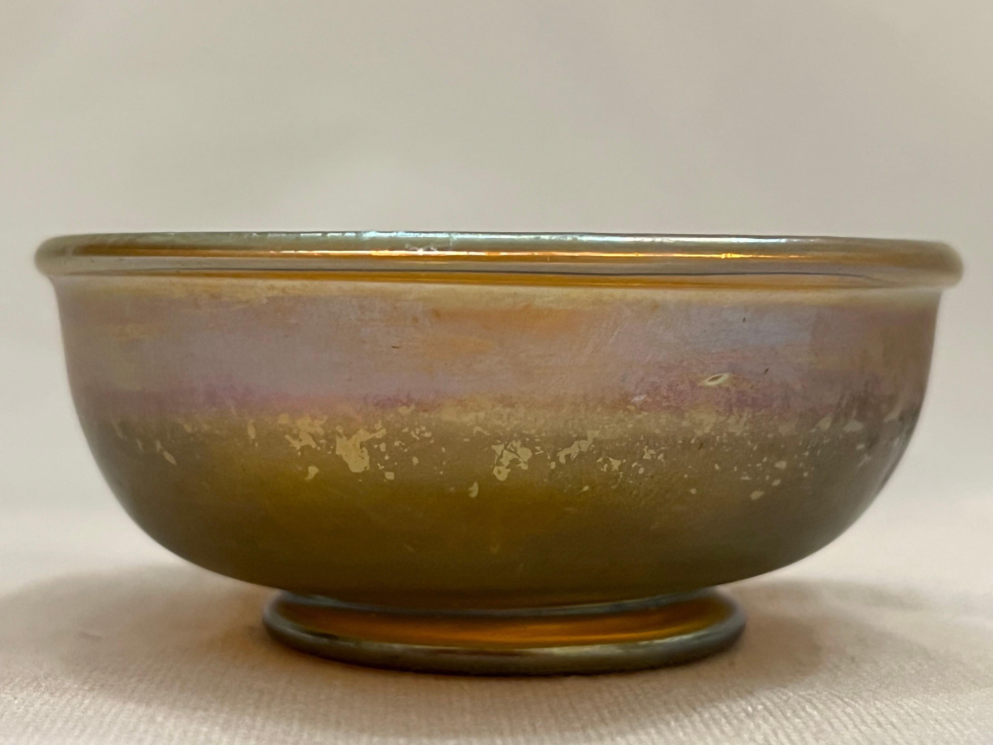 Louis Comfort Tiffany LCT Favrile Glass Antique Bowl Signed Marked Circa 1910 For Sale 10