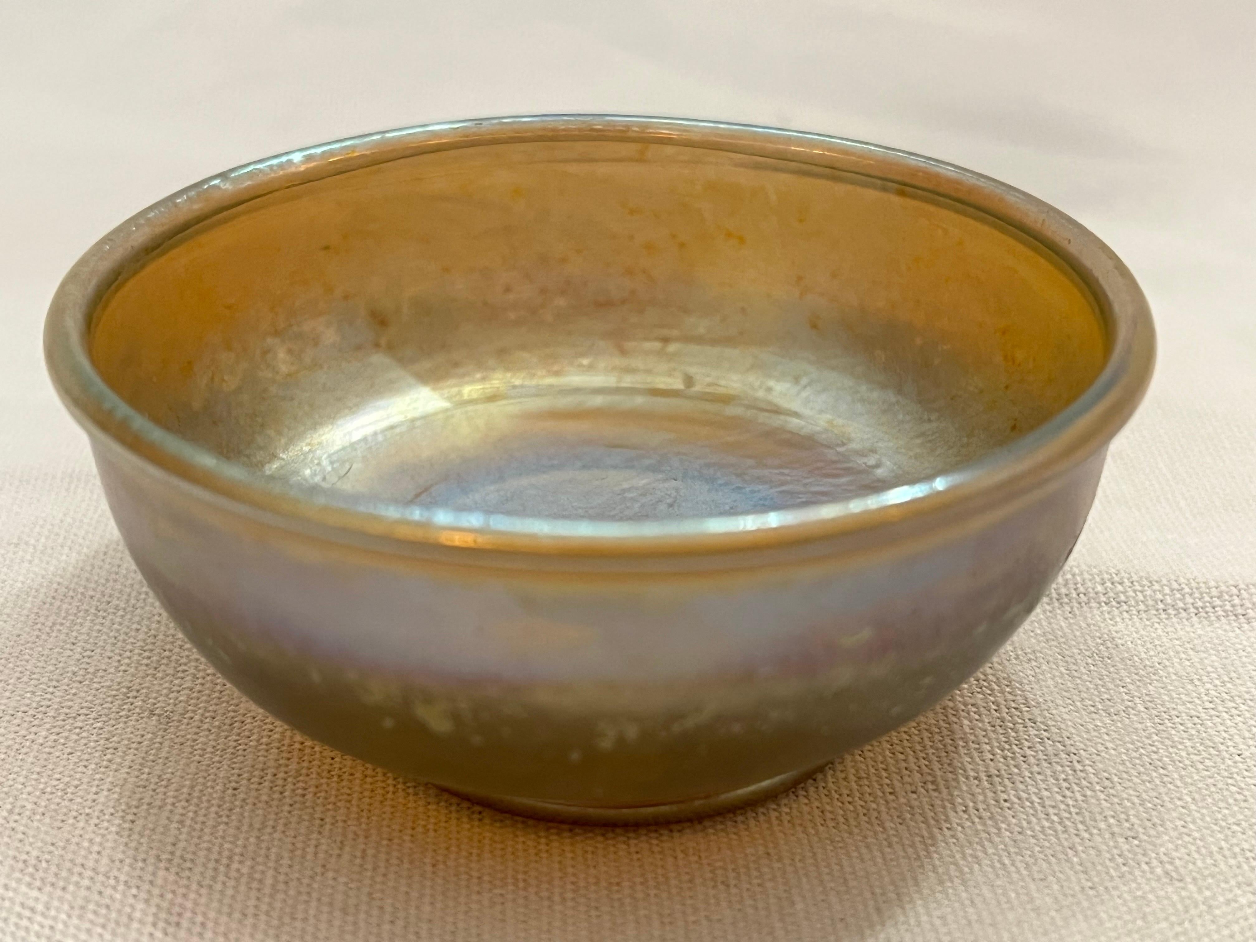 Louis Comfort Tiffany LCT Favrile Glass Antique Bowl Signed Marked Circa 1910 For Sale 13