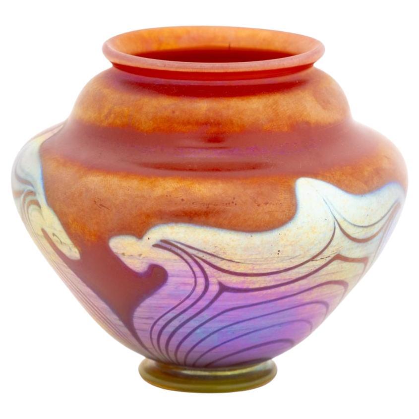 Louis Comfort Tiffany Red Favrile Glass Vase in vendita