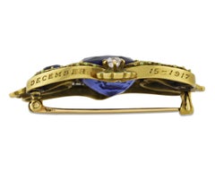 Louis Comfort Tiffany Sapphire and Diamond Brooch