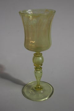 Louis Comfort Tiffany Straw Opal Art Nouveau Favrile Wine Glass